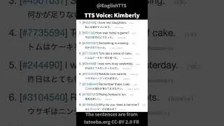 English TTS&mdash; Kimberly &mdash; Tatoeba Corpus Sentences