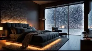 Heavy Snowstorm Outside the Window | Cozy Room Ambience ❄️🔥