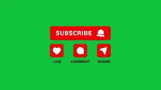 Minimal Like Share Subscribe Animation | Green Screen Button Clip