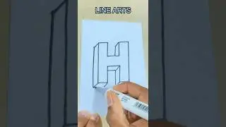 How to draw 3D letter H #shorts #alphabet #letters #drawing