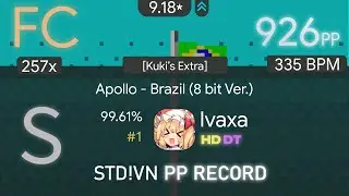 [9.18⭐] Ivaxa | Apollo - Brazil [Kuki's Extra] +HDDT 99.63% FC | 926pp | STD PP RECORD