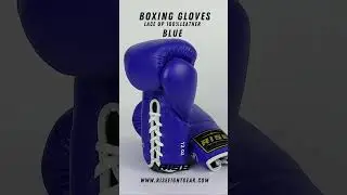 Durable Blue Lace-Up Boxing Gloves &ndash; 100% Leather for Superior Comfort! #boxinggloves #boxinggear