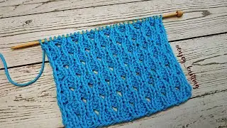 Рельефный Узор спицами АЖУРНЫЕ СОТЫ | How to knit Honeycomb Lace Stitch