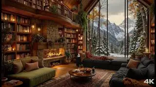 Winter Library Jazz Background for Reading Books and Concentration | Calm Music for Study and Relax