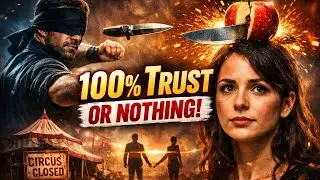Unbreakable Trust: The Thrilling Circus Knife-Throwing Challenge Revealed!
