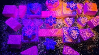 Black Light Reforms and Glitter | Fresh Chalk Blocks I Dusty | ASMR I Oddly Satisfying #asmr #fyp 