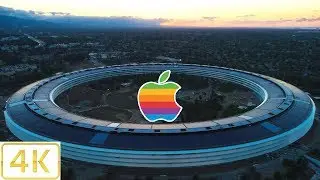 APPLE PARK: Mid-June, 2017 Sunset Aerial Tour in 4K