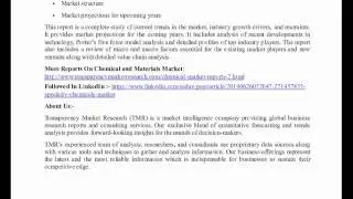 Specialty Chemicals Market - Global Industry Analysis, Size, Share, Growth, Trends and Forecast, 201
