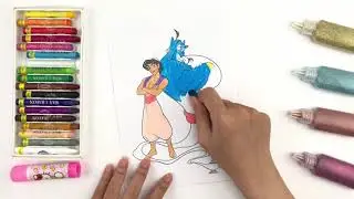 Aladdin and Jasmine Coloring Pages - How To Draw And Coloring - Toys For Kids - KN Sand Painting