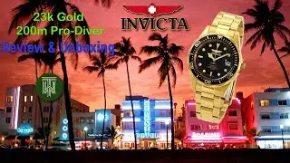 Часы Invicta 23k Gold Pro-Diver 200m &mdash; обзор и распаковка (механизм 8936 / SII PC32A)