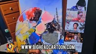 Virtual Paint Class | Holiday Team Building Ideas | Remote Team Building | Big Head Cartoon