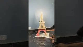 Eiffel Tower DIY Cardboard Craft #short #reel #diycrafts #diydecor #youtubeshort #viral #trending