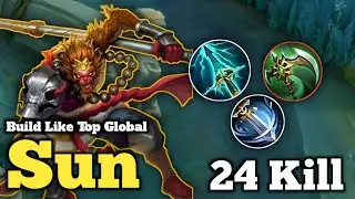 24 Kill Auto Legendary Massive Damage || Mobile Legends Sun Gameplay || Sun Best Build 
