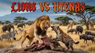When Predators Clash | Lions vs Hyenas in the Wild #phzoo #lion #heynas