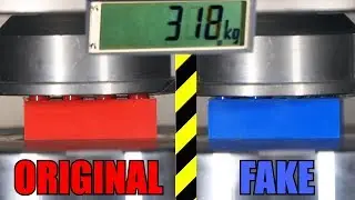 Which is the Stronger LEGO Brick Real or Fake? Hydraulic Press Test!