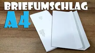 Briefumschlag falten f&uuml;r DIN A4 Papier - envelope from A4 sheet tutorial [4K]