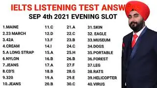 IELTS 4th Sep 2021 Listening And Reading Answers | 4th Sep Morning & Even Slot Students' Guess Work
