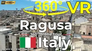 🇮🇹 Величественная Рагуза Италия360-градусный дрон-тур над городом-близнецом на вершине холма Сицилии