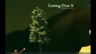 climbing mountain with a stick (getting over it)
