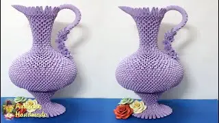 3d origami ewer , home decoration idea | paper classical style ewer , paper craft idea