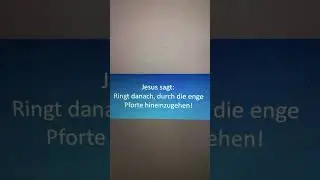 Jesus sagt: Ringt danach, durch die&nbsp;enge Pforte&nbsp;hineinzugehen!