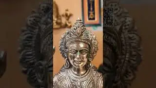 Custom Made Brass Statue of Goddess Laxmi Sitting With Elephants With Pure Silver Plating.