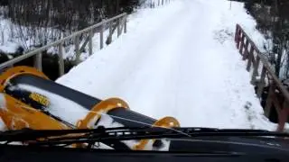 Testing patented bidirectionally shiftable parallelogram on snow plough MSPN
