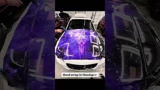 Custom Hood wrap in Timelapse #wrap #vinylwrap  #carwrapping #wrappingcars #shorts