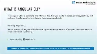what is Angular CLI ? Angular CLI Tutorial for Beginners - Besant Technologies