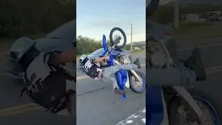 I fell down on my brand new 2024 yz450 🤦🏻&zwj;♂️😢🤕  #yamaha #yz450 #fail #fall #crash #wheelie #mx