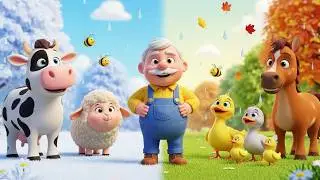 Old Mcdonalds had a farm | Winter, Summer, Rainy & Autumn Farm | Nursery Rhymes