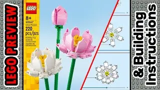 PREVIEW: 40647, LEGO Lotus Flowers​ & Building Instructions! LEGO 2023