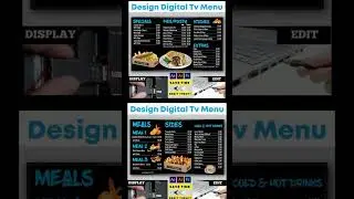 Design Restaurant Digital Menu boards, Menu display, Tv menus