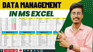 Data management in excel || Office, School, Insstitute data management | advance format #excel