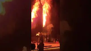 fire show 🔥 in dubai desert safari premium Camp