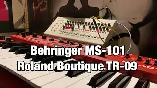 Behringer MS-101 & Roland Boutique TR-09 EBM Style (external trigger sync)
