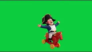 Napoleon sur un cheval de bois rouge 4k Green Screen