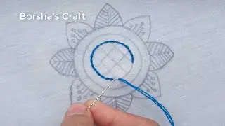 Hand Embroidery Amazing Round Flower Embroidery, Cushion Cover Embroidery Design, Flower Stitches