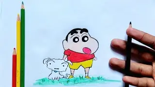 How to draw Shinchan from Crayon Shin-chan | Step by step speed drawing | Japanese anime #shinchan