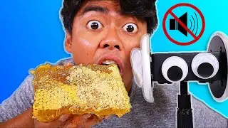 I Tried ASMR... Eating Raw Honeycomb, Floral Foam, + Sticky Crunchy Sounds but I cut the loud parts