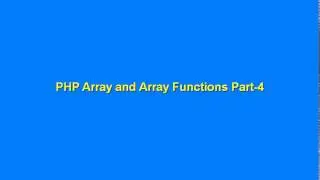 PHP Arrays and Array Functions Part 4