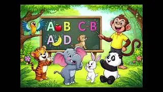 ABC Song | Monkey Teacher Teaches A B C D 🐒📚 | Fun Learning for Kids