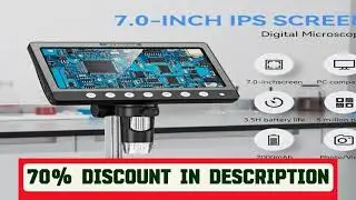#7 Inch IPS Digital Coin Microscope 5MP 50X-1200X Magnifier with Stand Soldering Video Microscope f