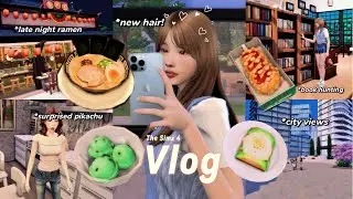 [Sims 4 Vlog] 💇🏻&zwj;♀️Getting the ultimate HAIR GLOW UP! | book hunting, visiting the city, eating good