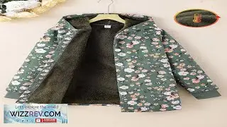 SHEIN Vintaside Kids Tween GirlsHooded Thickened Furry Retro Floral Mid Length Jacket