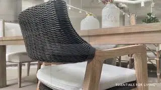 Essentials For Living Lucia Black White Natural Gray Arm Chair - The Classy Home