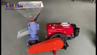 Small diesel engine animal feed pellet machine for farm use