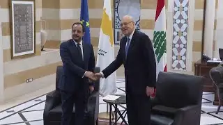 Cyprus' President meets Lebanese caretaker PM in Beirut to discuss the issue of migration