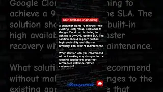 GCP database Engineering  #knowyourcloud #knowyourcode #clouddatabases