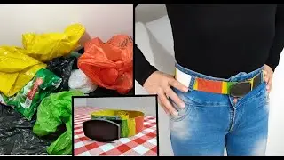 reciclar bolsas plasticas y hacer un cinturon // como hacer un cinturon con plastico reciclado